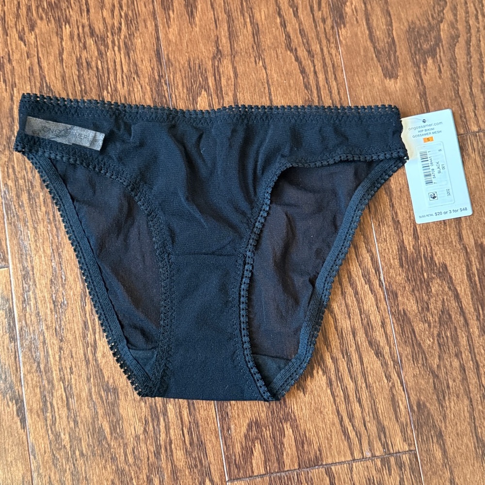 On Gossamer Black Mesh Hip Bikini